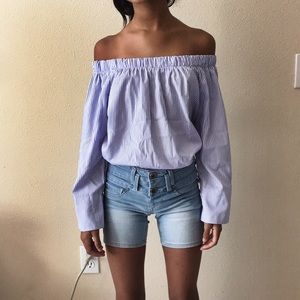 Kontrol Pin striped Off shoulder blouse
